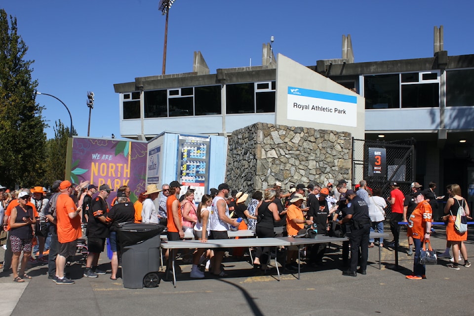 Lions fans lining up to enter Royal Athletic Park.