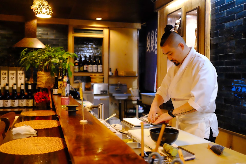 Chef-owner Clark Park of Chobap Sushi Bar prepares moments before a service on Dec. 24, 2024. 