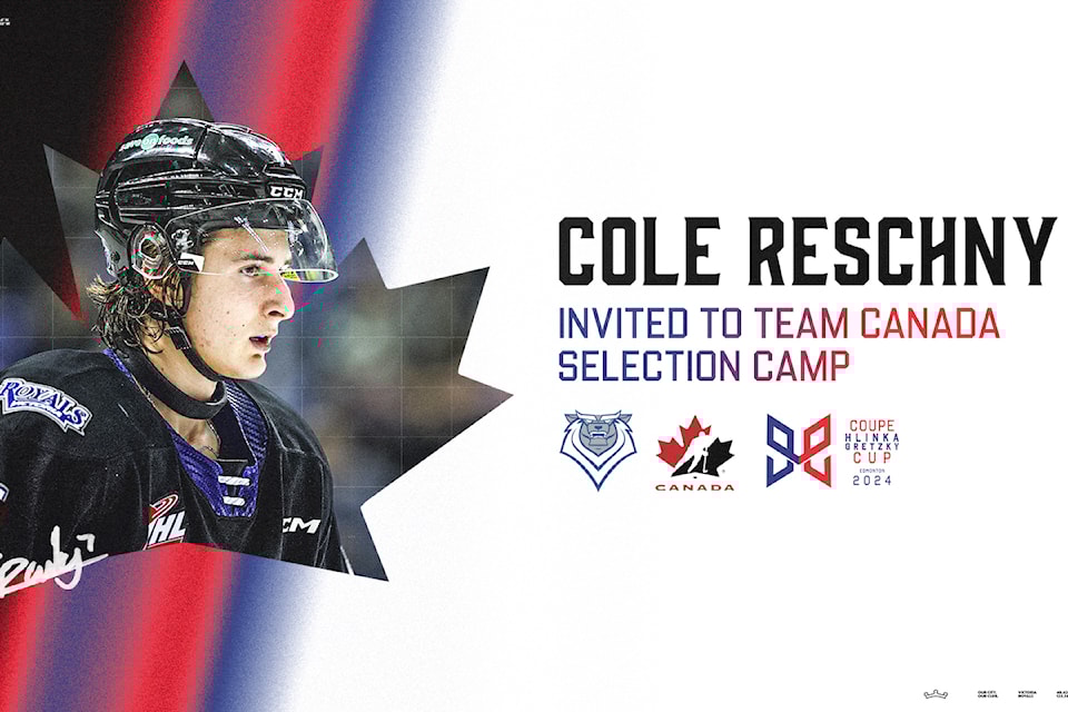 Forward Cole Reschny has been invited to the Team Canada selection camp for the 2024 Hlinka Gretzky Cup.
