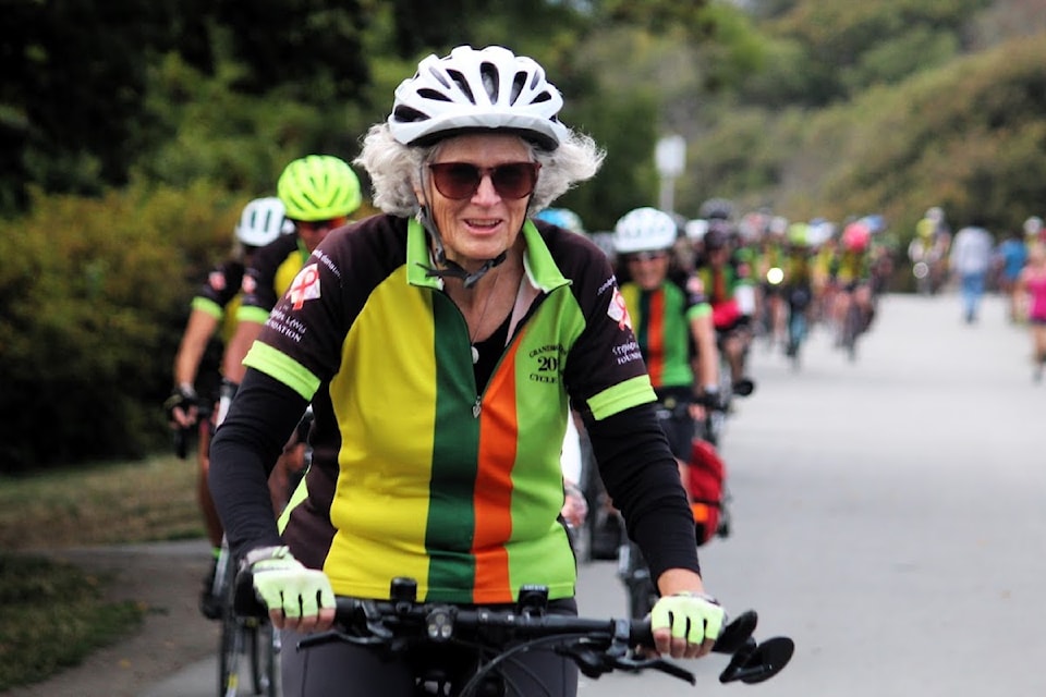 VG4A member Jocelyn Green taking part in the 2023 cycling event.