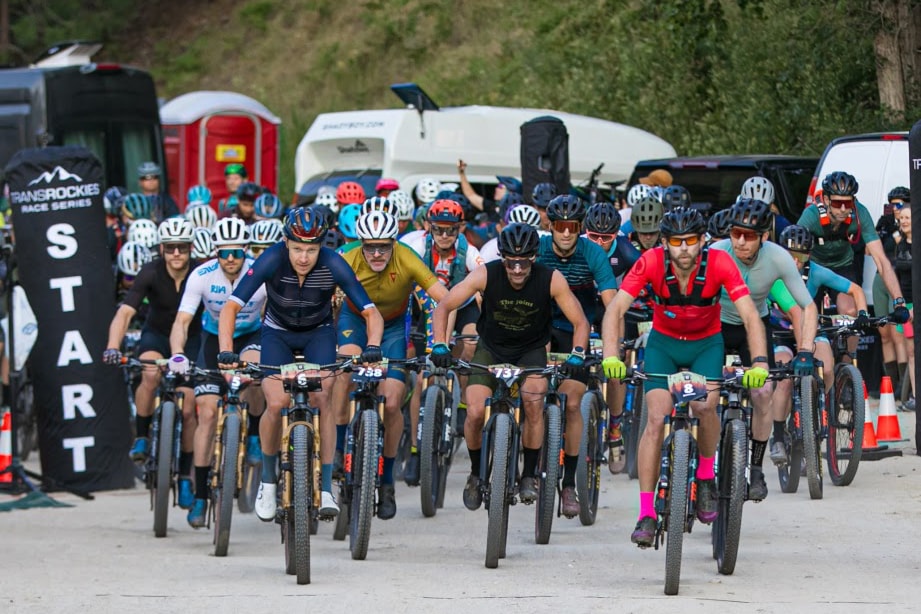 Riders in the the Castlegar opener of the TransRockies Singletrack 6 mountain bike competition on July 11.
