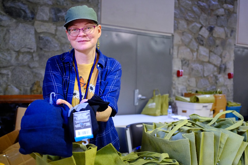 Terra volunteered at this year’s Project Reconnect, where she handed out free bags to attendees, each containing warm socks, a toque, hygiene products, and other essentials ahead of the winter months. 