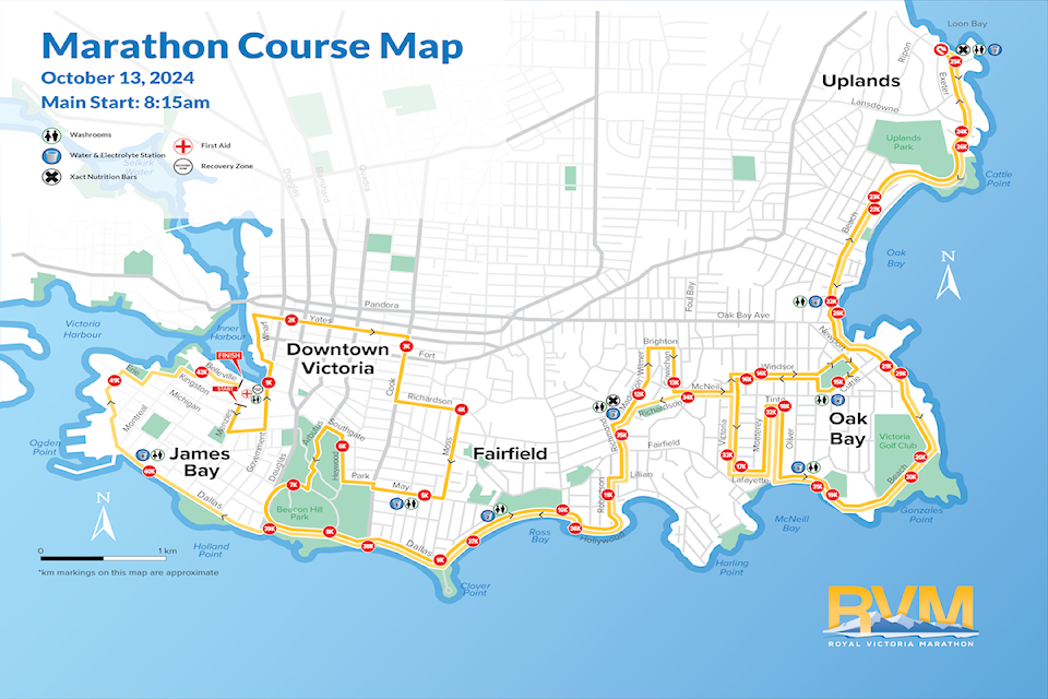 Royal Victoria Marathon race route.