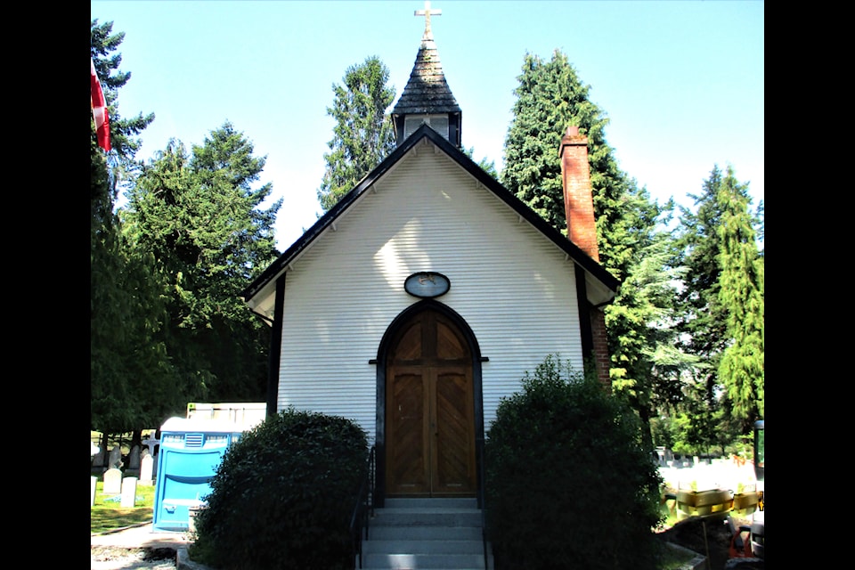 The chapel at God's Acre Cemetery in Esquimalt.