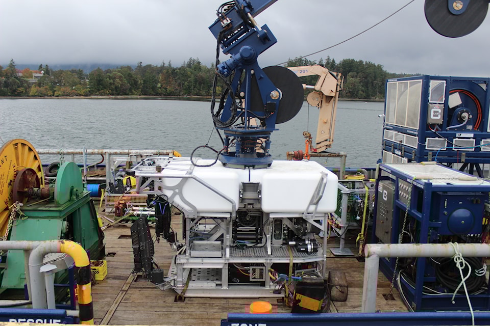 The new ROV onboard Canpac Valour pictured here on Friday, Oct. 4, during a pre-launch event.