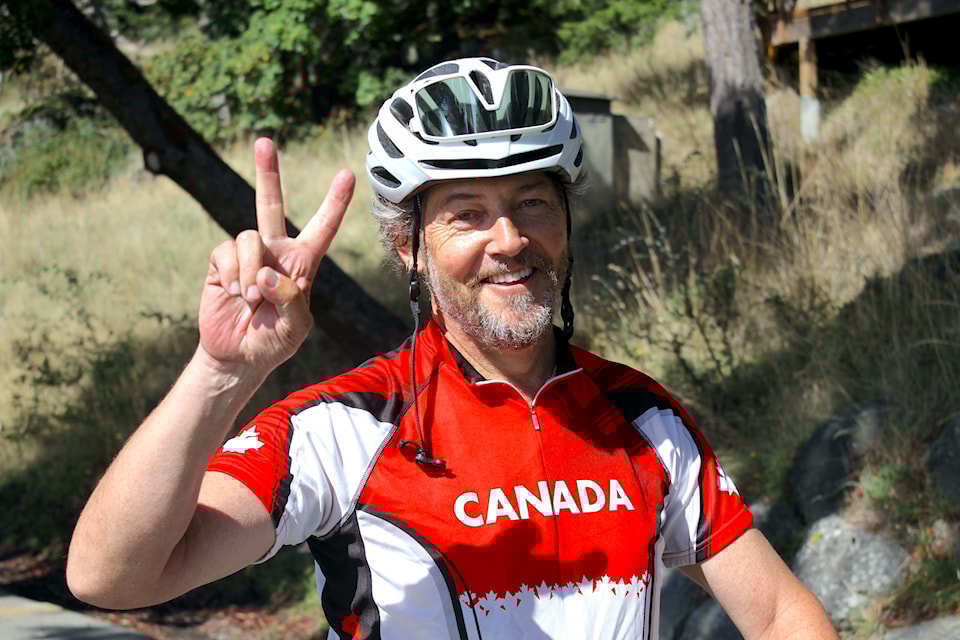 Aengus Finnan poses for the camera after arriving at Pearson College.