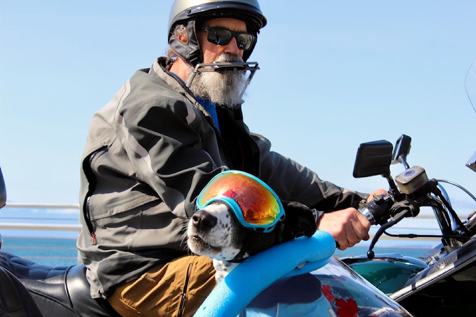 Longtime Victoria resident Jamie Lone and his dog, Flyin’ Joe, have become a staple on Victoria’s streets with their sidecar appearances around the city.