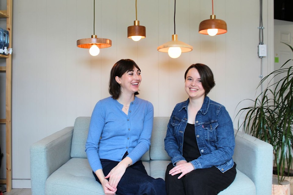 Jennifer Kalman and Emily Wilson of A Light Studio create one-of-a-kind lighting fixtures made from salvaged wood.