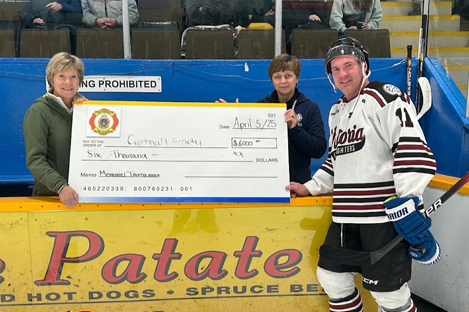 Victoria Fire Department claims first place in Esquimalt's 2nd annual Ken Gill / Forrest Owens Memorial Hockey Tournament, earning a $6,000 donation to the Courtnall Society.  