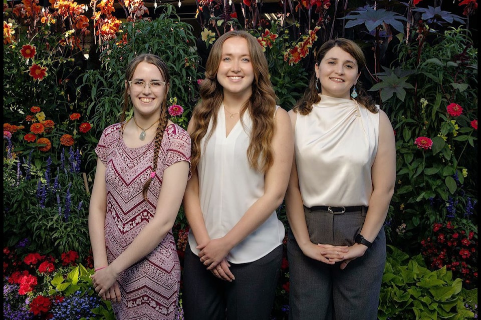 Elizabeth Reid, Sydney Goodwin and Shukooh Goodarzi are the three recipients of a cash scholarship award for women in a STEM field.