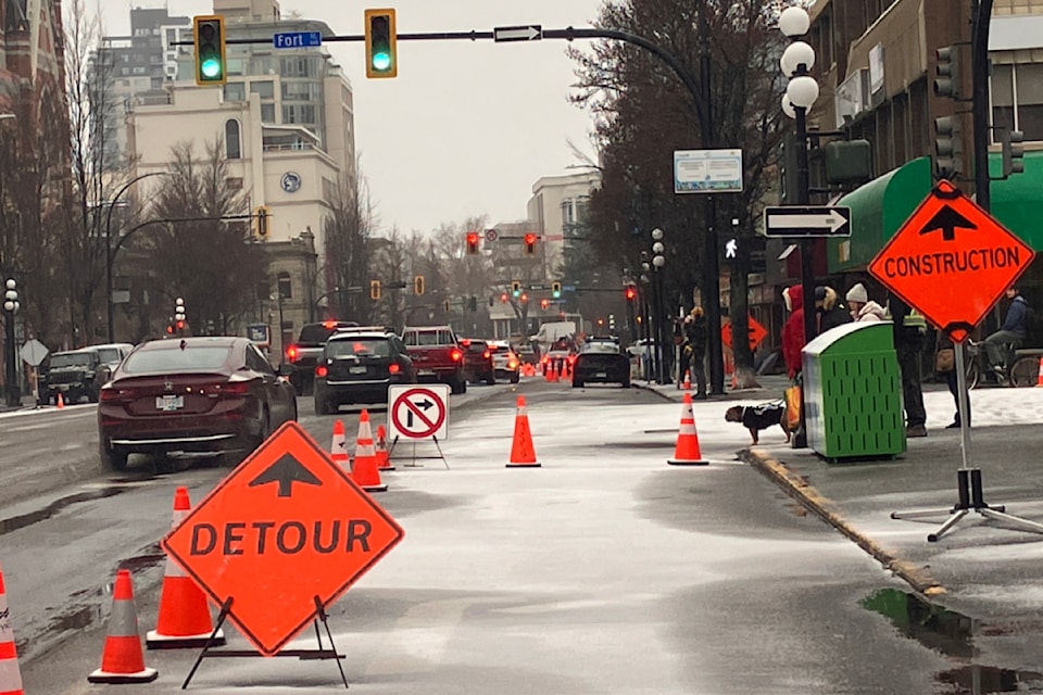 Work on Blanshard Street continues with segments between Humboldt and Fort streets anticipated next. 