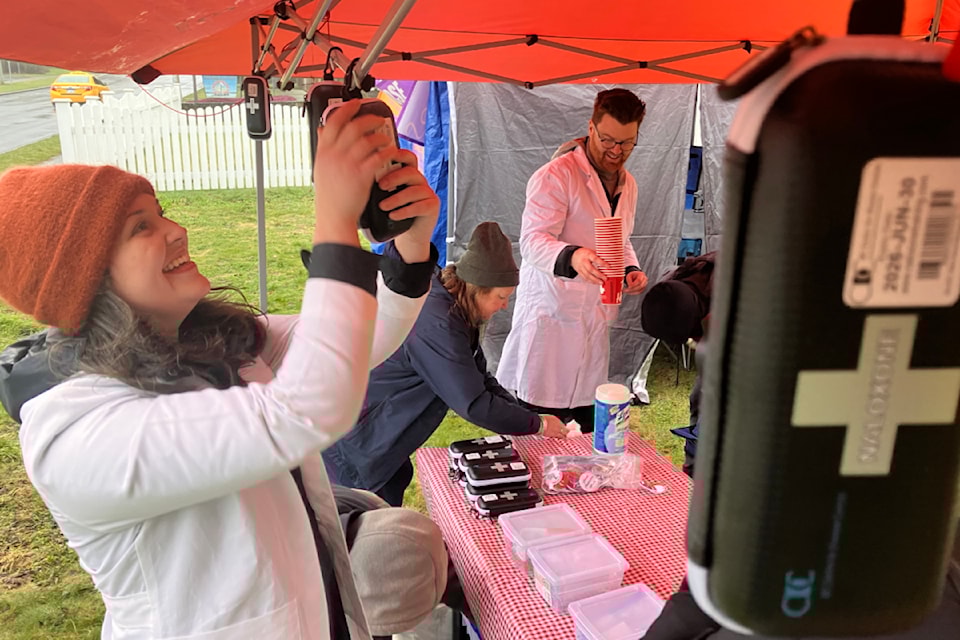 Dr. Kelsey Roden with Doctors for Safer Drug Policy, sets up a two-day overdose prevention site in the 2500-block of Richmond Road near Royal Jubilee Hospital on Feb. 18. 