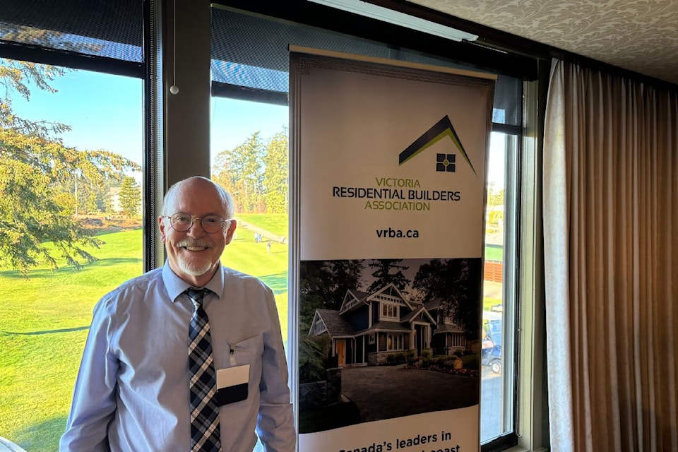 Victoria Residential Builders Association executive director Casey Edge spoke at this year's Crystal Ball Housing Forecast.