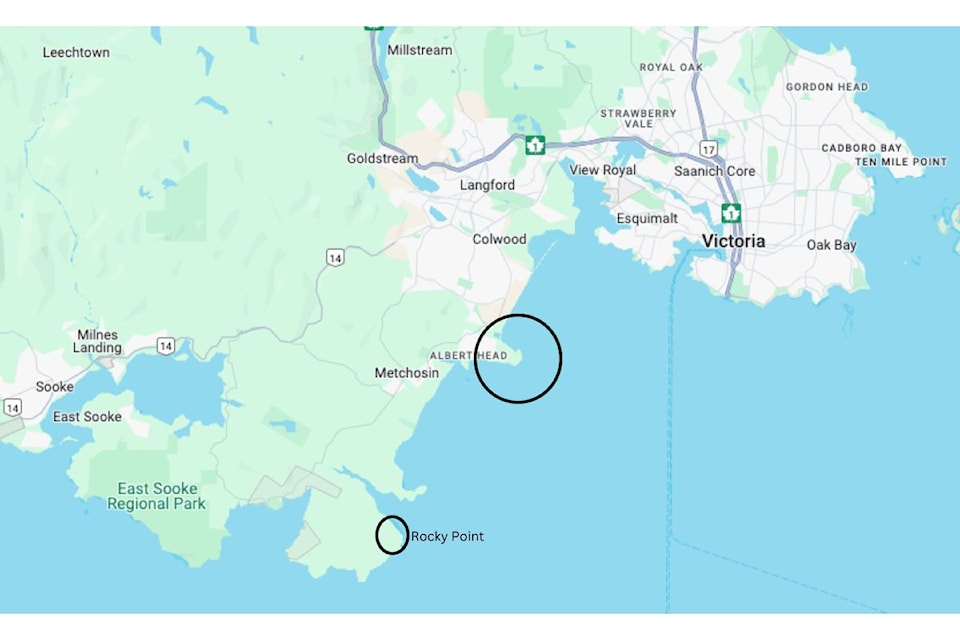 Roguish Buoy will take place largely in the waters around Albert Head and Rocky Point.