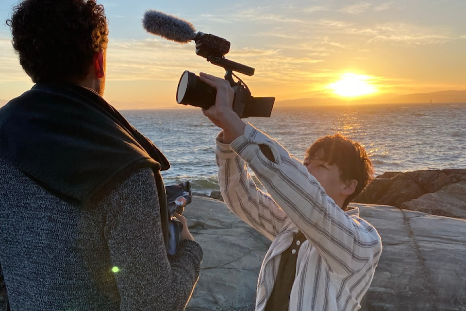 Canadian-Japanese filmmaker Kiola Werner, 23, works on the 30-minute documentary Inner Waves, exploring the inspiring community of cold-water swimmers at Mile Zero in Victoria. 