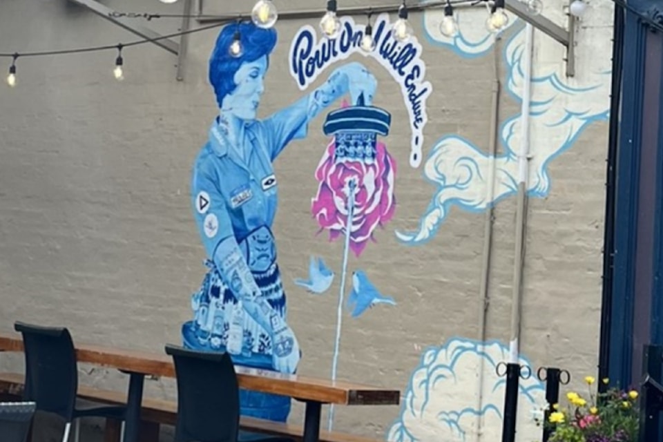 A mural created in 2018 will remain on the wall of Darcy's Pub in Bastion Square thanks to a heritage alteration permit.