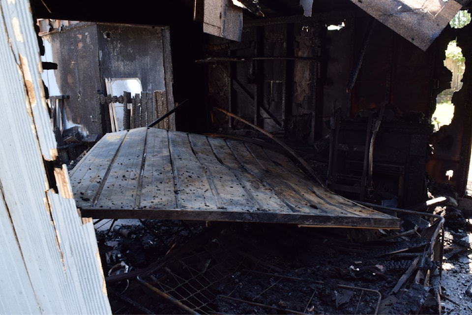 What's left of the 3034 Doncaster Dr. garage.