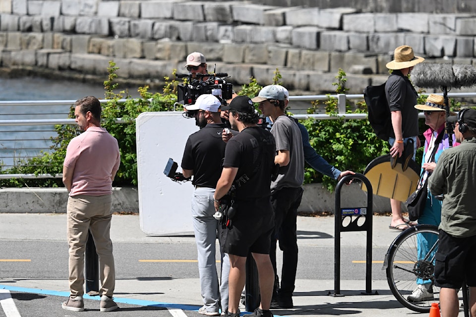 Private Eyes West Coast, starring Canadian actor Jason Priestley, films near the Breakwater District on Dallas Road in Victoria. 
