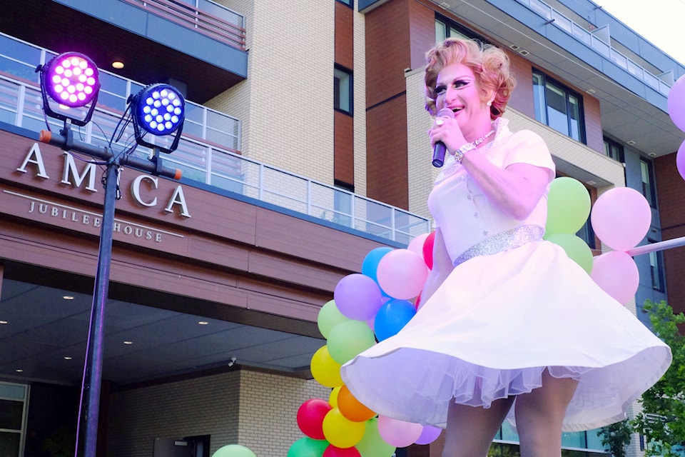 Anya Marx takes centre stage at the second Aging is a Drag 2, a drag show organized by Victoria’s Amica Jubilee House on June 18, 2025.