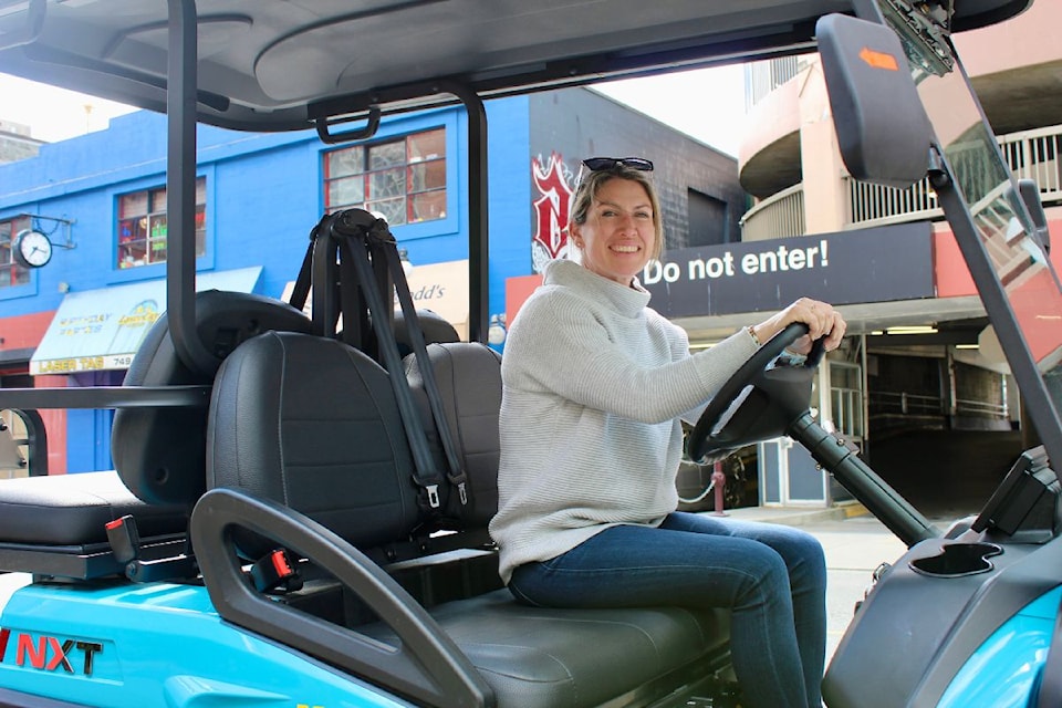 You can rent the carts at the View Street Parkade, located at 743 View St. 