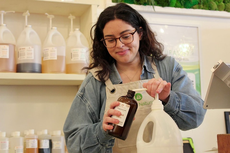Sydney Howell, assistant manager at Nezza Naturals, says the grant will help the team revamp its refill program.