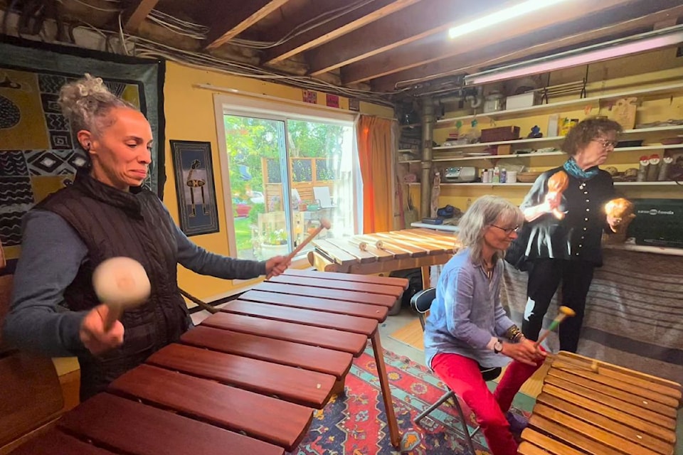 Mufaro Marimba practises for their coming Folktoria show. 