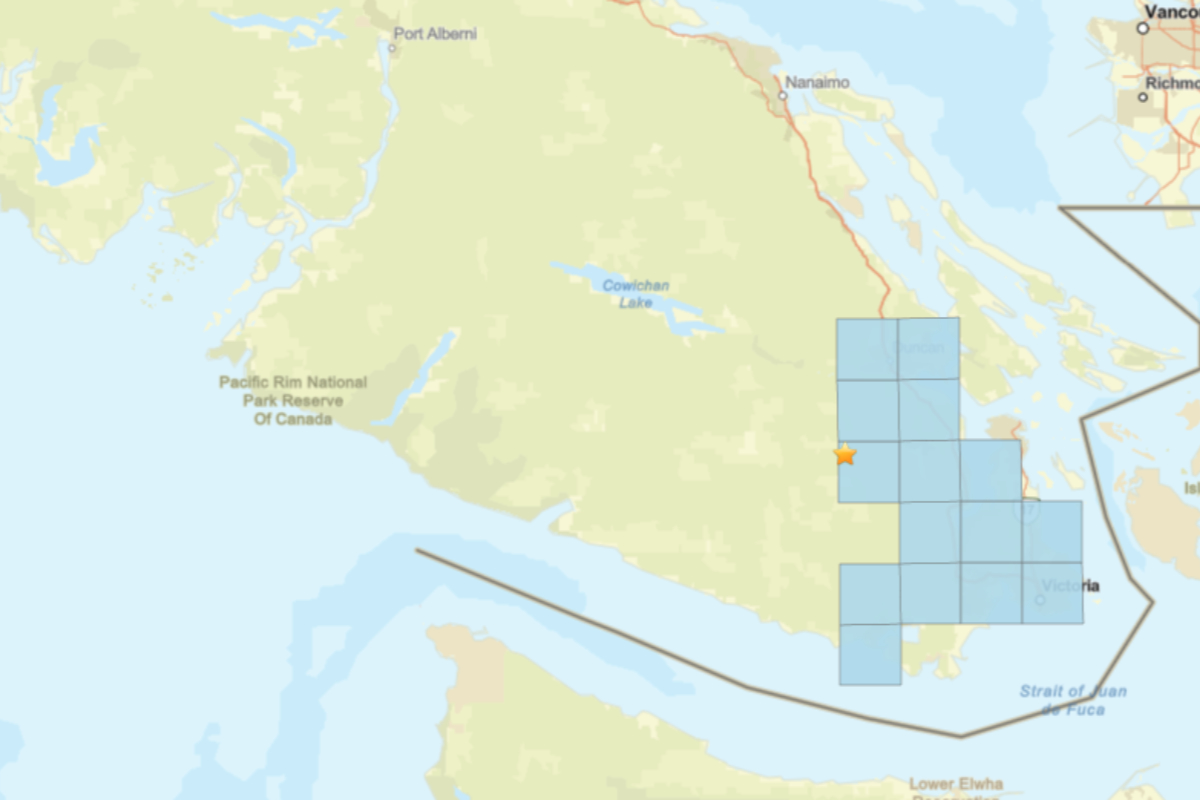 UPDATE: Early morning tremor north of Victoria felt as far as Parksville