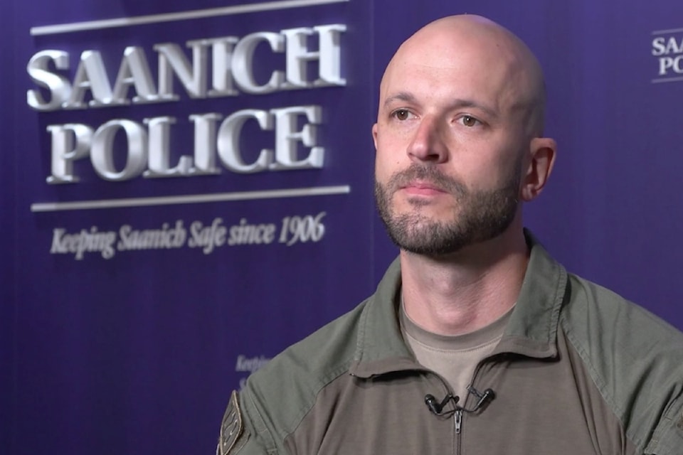 Const. Steven Reichert, a Saanich police officer and member of the Greater Victoria Emergency Response Team, has shared details of what it was like to be involved in the shootout outside a Saanich bank in 2022. 