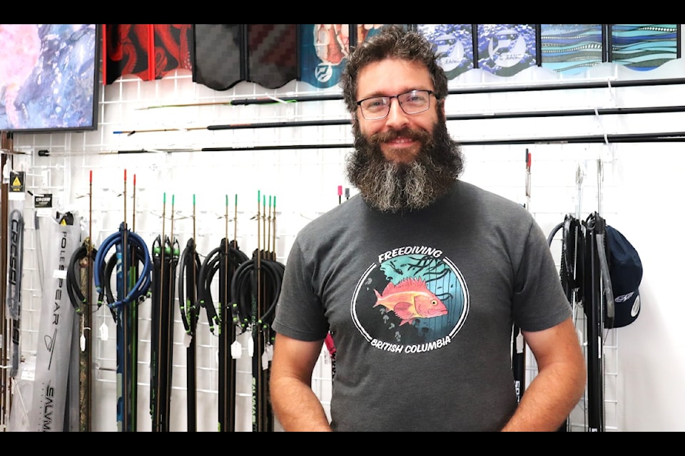 Frederic Lapierre  of Victoria is a co-owner of East 2 West Freediving Inc. with his partner, Laurie Feist. The couple opened the dive shop after migrating to the West Coast.