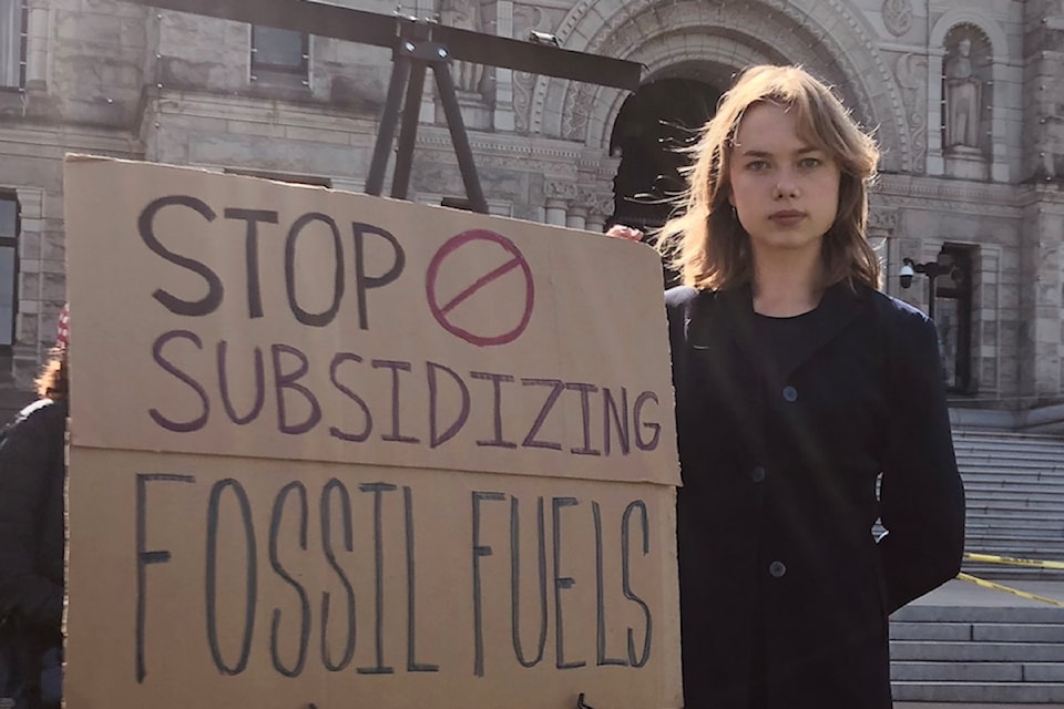 Victoria high schooler Beatrice Sharpe has been involved in organizing youth-led climate demonstrations as she looks to revive the large marches that took place before the pandemic. 