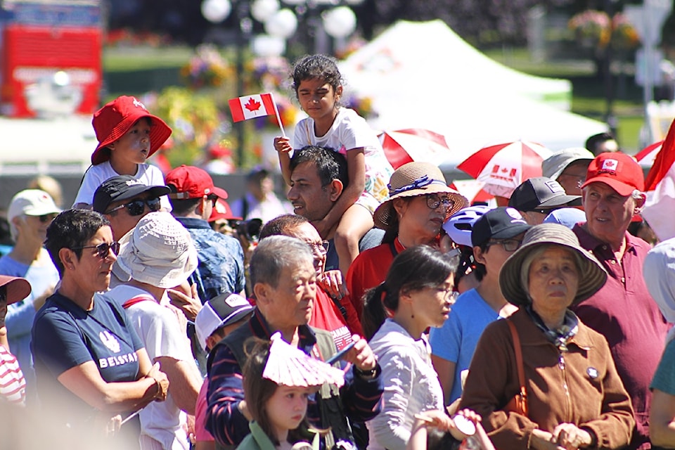 The B.C. Legislature front lawn saw a sea of red and white in celebration of Canada Day.