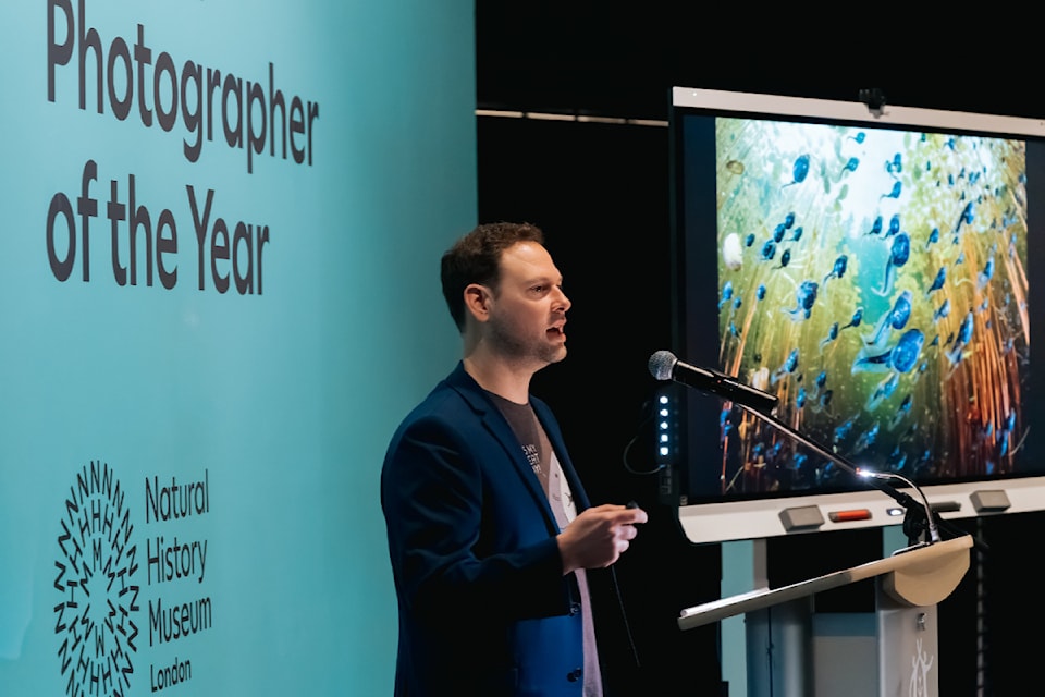 Shane Gross, the Wildlife Photographer of the Year Adult Grand Title Winner 2024 at the Royal BC Museum.
