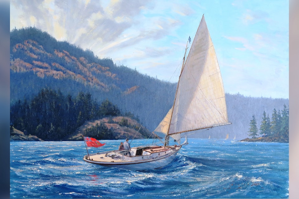 Dorothy, Running into Sansum Narrows, an oil painting by John Horton.