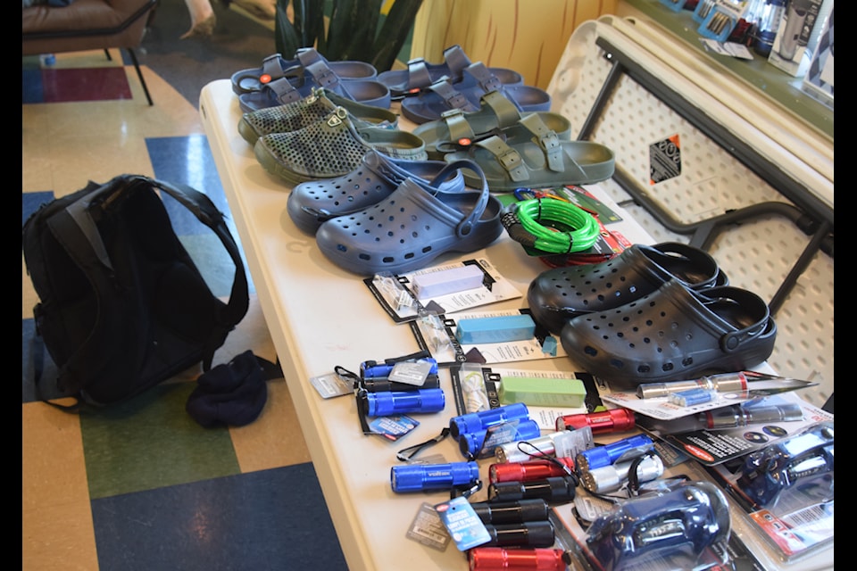 The prizes given away at the raffle at Handsome Day. 