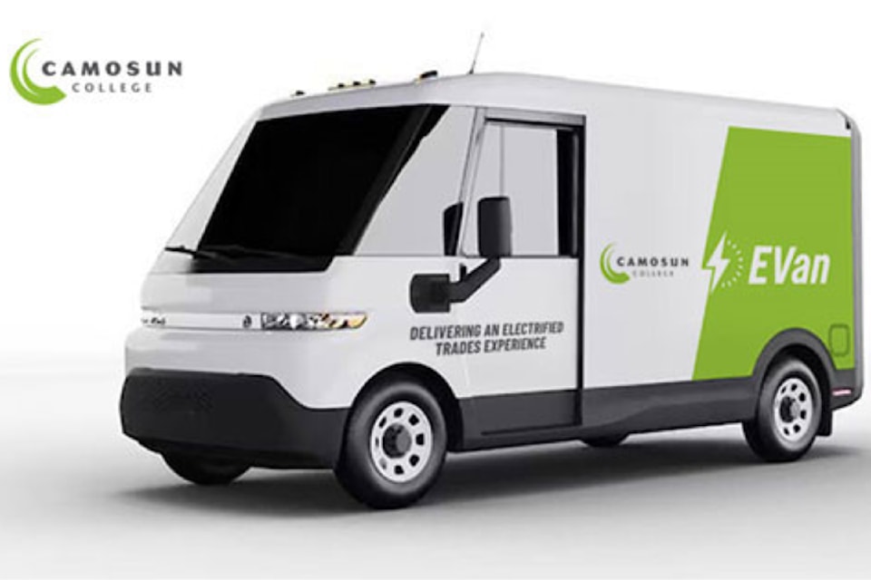 An artist's rendering of Camosun College's new electric vehicle, aptly named EVan.
