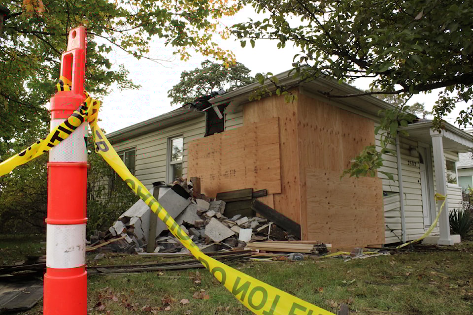 A vehicle crashed into a home near Shelbourne and Bay Streets on Tuesday, Sept. 24.