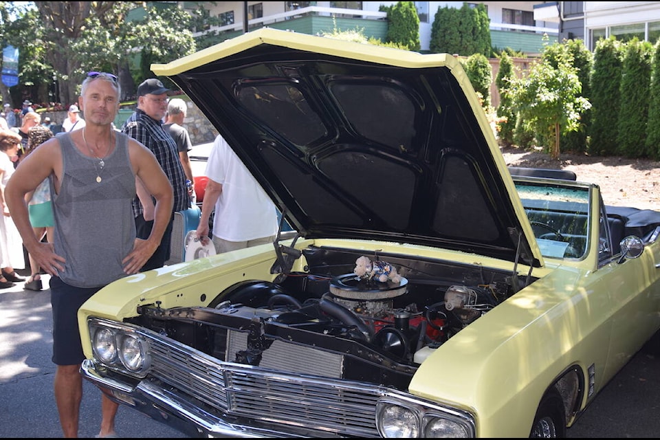 Robbie Mamalygi brought his 1966 Buick Skylark to the Oak Bay Collector Car Festival Sunday (July 23). (Brendan Mayer/News Staff) 