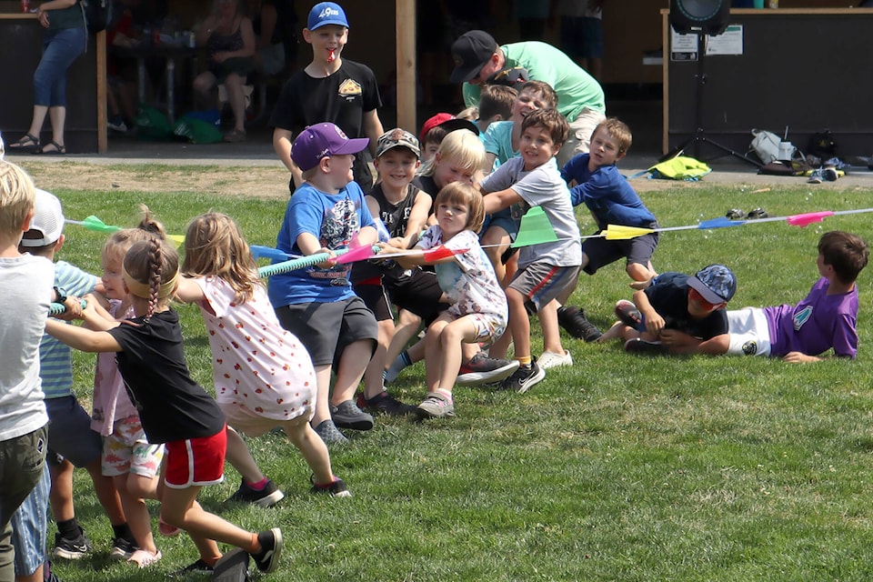 Tug-of-war, nail driving, zucchini races and pro wrestling were among the activities at Transfer Beach Park during Ladysmith Days this past weekend. (Bailey Seymour/The Chronicle) 