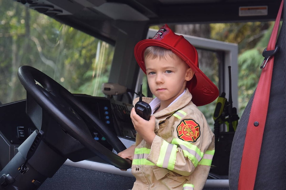 Highlands Volunteer Fire Department 2023 open house attendees got to jump inside fire trucks. (Brendan Mayer/News Staff) 