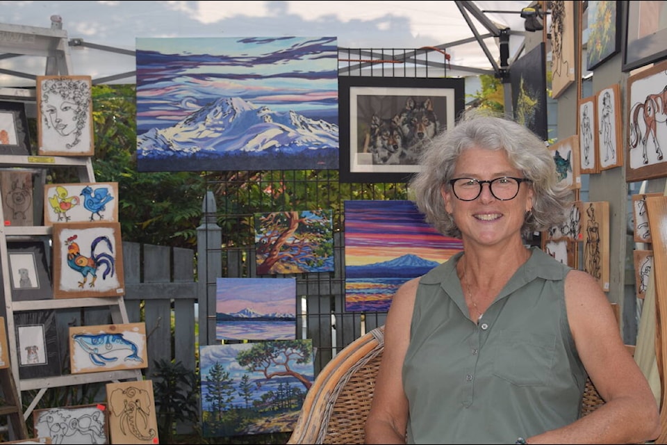 Joanell Storm’s art was on display at the 2023 Scattered Artists Studio Tour in Saanich. (Brendan Mayer/News Staff) 