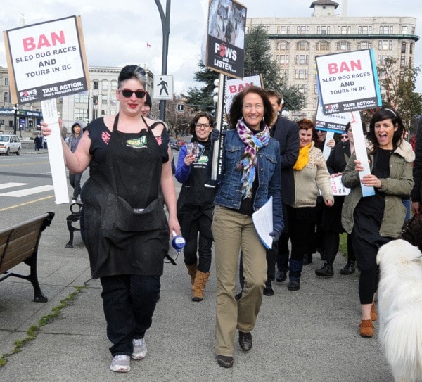 Dog sled protest