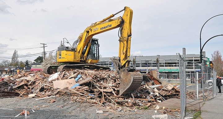 Abstract building torn down