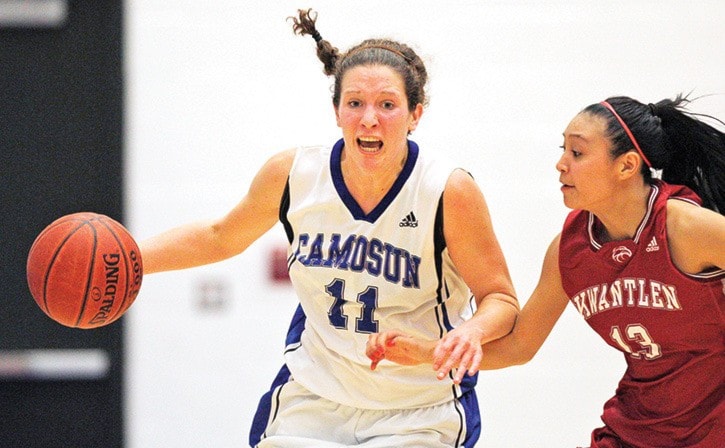 Women's College Basketball action between the Kwantlen College Eagles