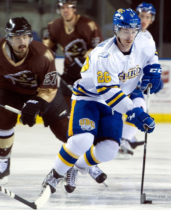 Rich Lam/UBC Thunderbirds
Brad Hoban skating for the UBC Thunderbirds.