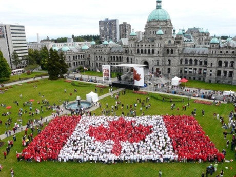 Canada Day living flag