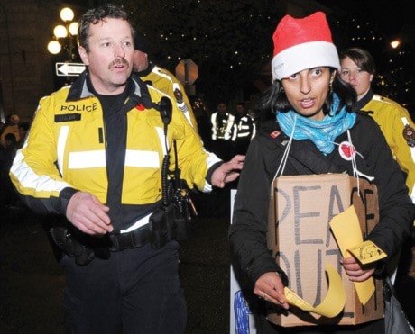 Occupy Victoria at Santa's Light Parade