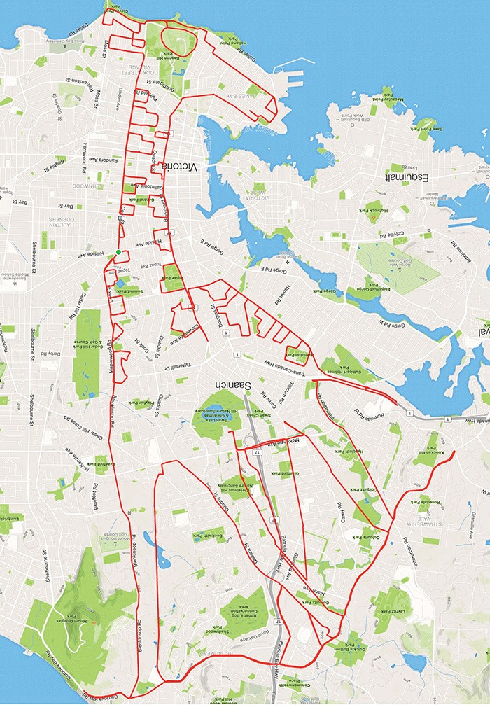 Cyclist uses GPS tracker to create unique images - Greater Victoria News