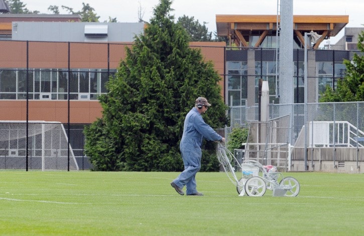 U Vic groundskeepers marks field