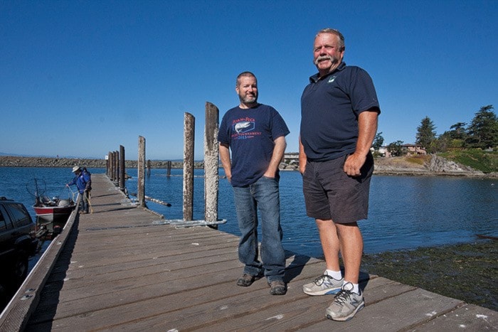 Mike Webers and Mark Steer of the Esquimalt Anglers Association.