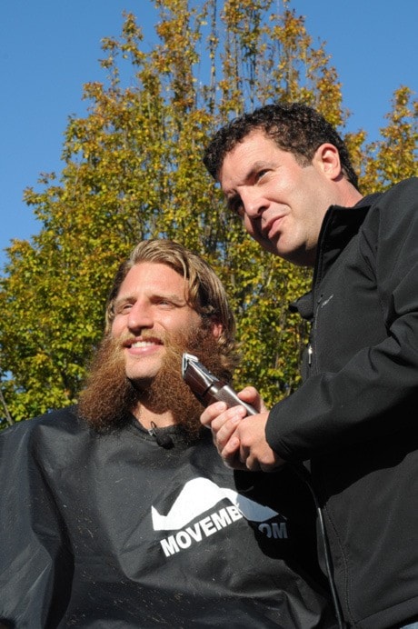 Adam Kleeberger shaves the beard